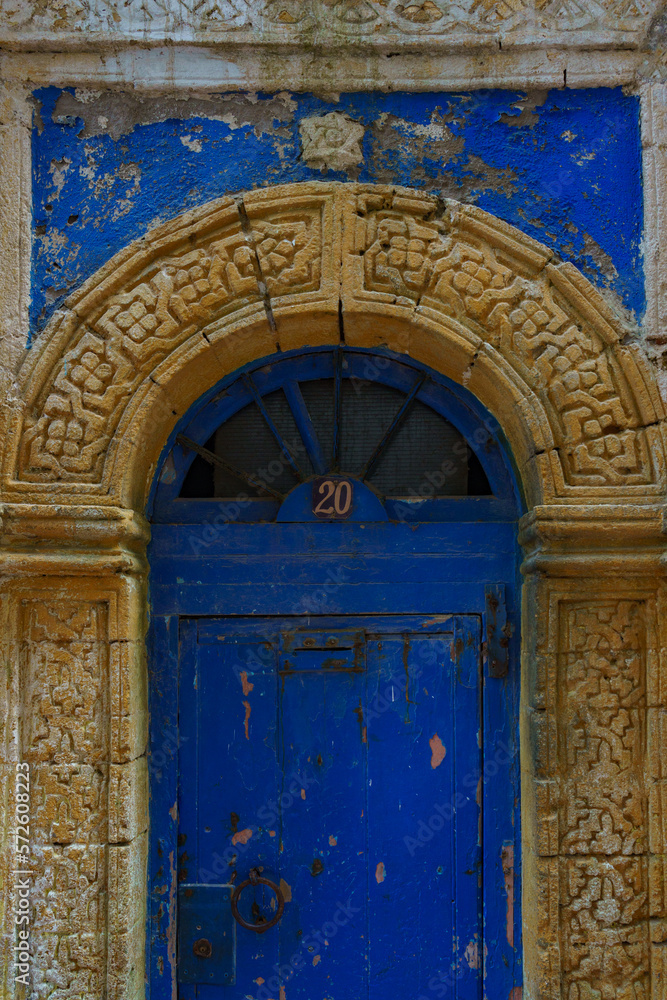 Morocco. Essaouira. A typical old door in the medina