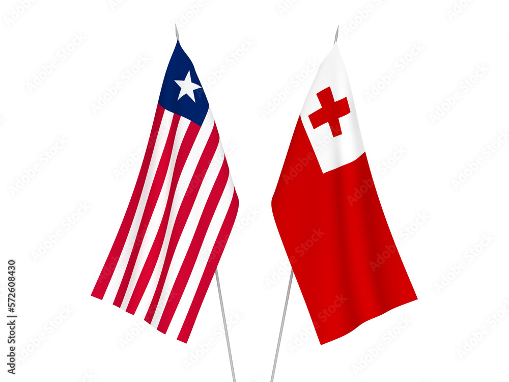 Kingdom of Tonga and Liberia flags