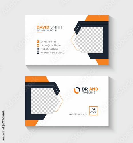 Modern Creative and Clean Business Card, Double-sided Visiting Card or Name Card Template