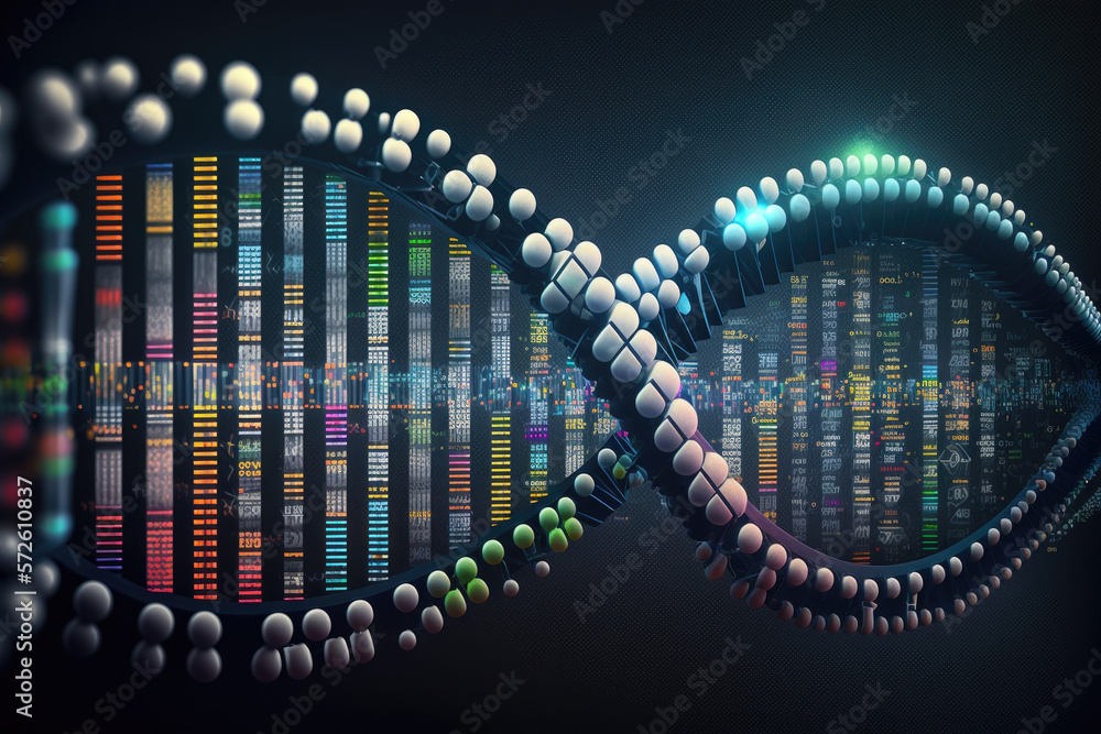 DNA sequence. Generative AI DNA sequence. Generative AI