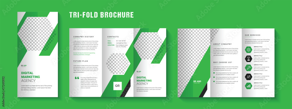 Corporate business tri-fold brochure template design