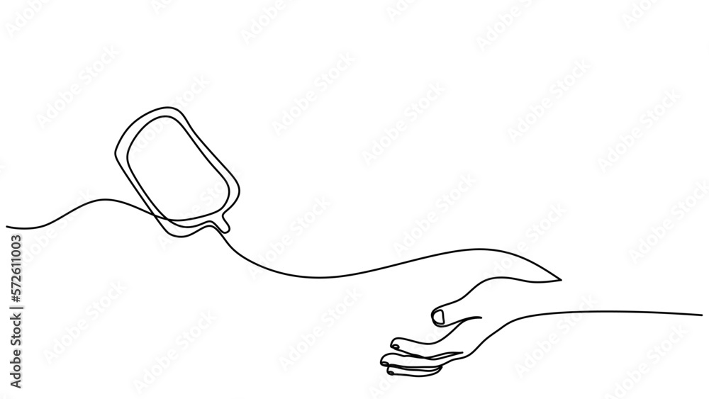 Obraz premium One continuous single line drawing of blood donor isolated on white background minimalism design.