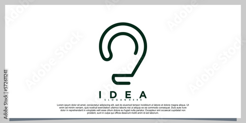 bulb lamp logo design with talk or chat and business card