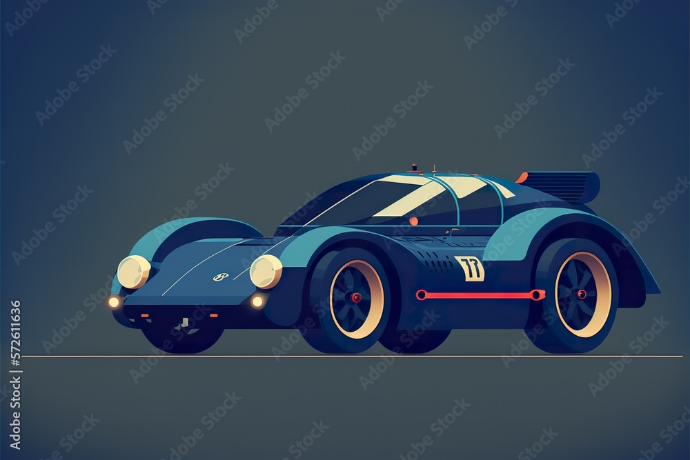 Obraz premium Dark blue futuristic car created with Generative AI 