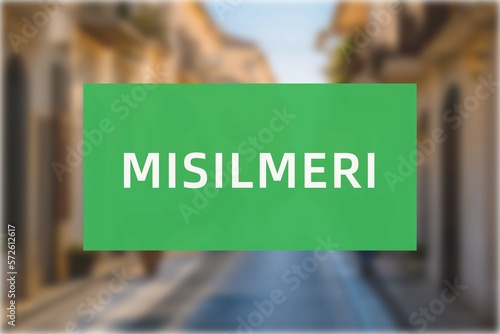 Misilmeri: Der Name der italienischen Stadt Misilmeri in der Region Sicilia vor einem Hintergrundbild photo