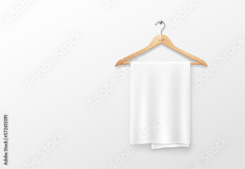 White fabric hangers, realistic template design, EPS10 Vector illustration. 