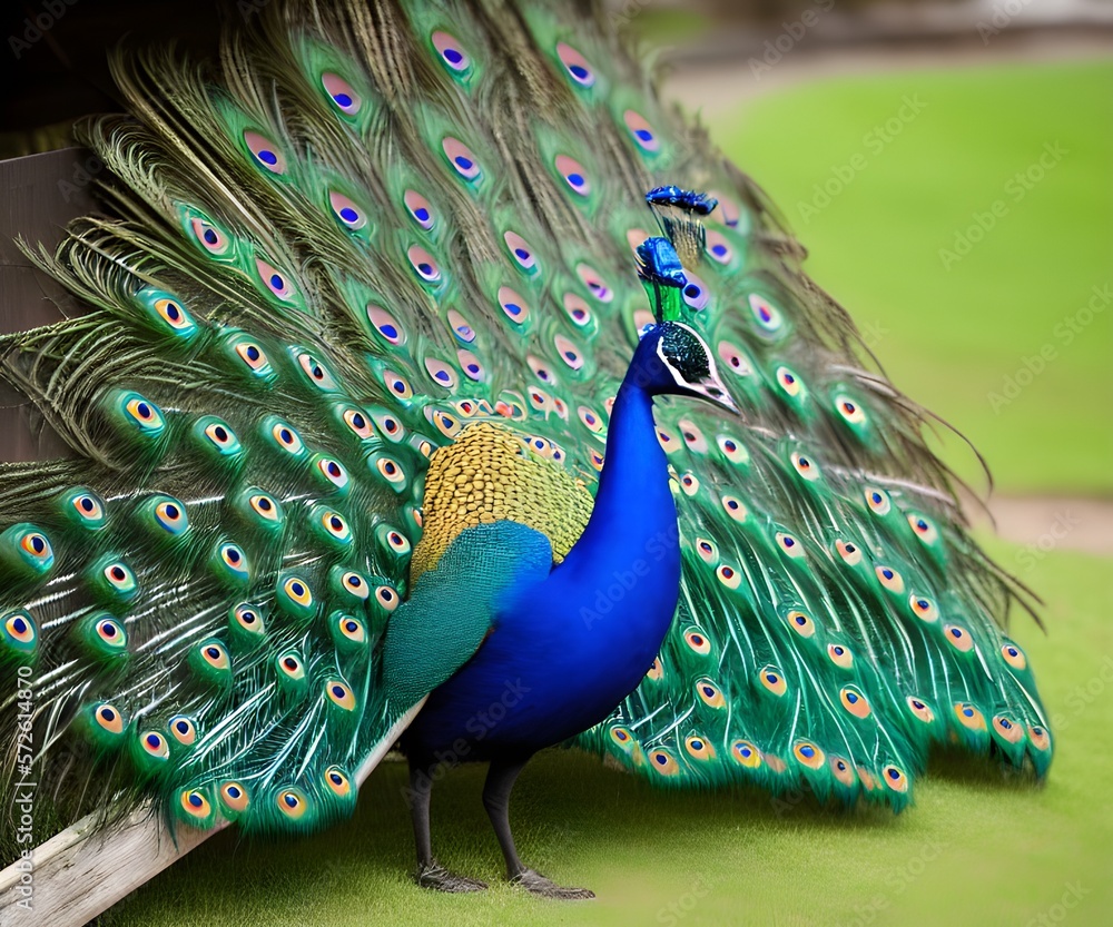 Obraz premium peacock with feathers out