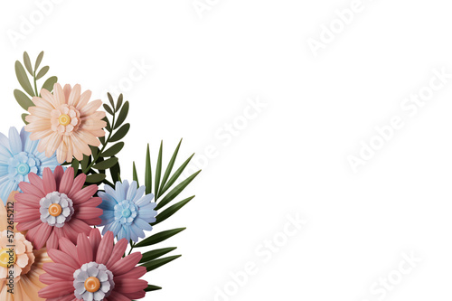 Spring concept floral banner cutout