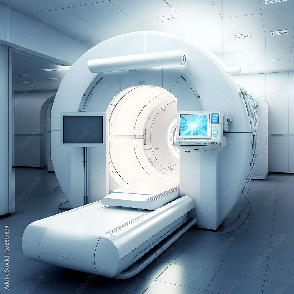 High technology medical imaging equipment in radiology department in a