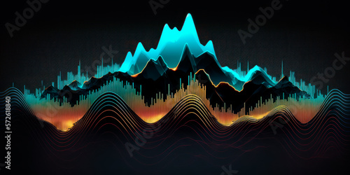 Abstract Colorful Rhythmic Sound Wave wallpaper concept art, generative ai