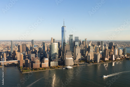aerial view of downton Manhattan