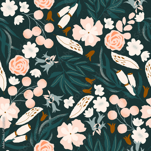 Vector Floral Seamless Pattern (ID: 572619885)