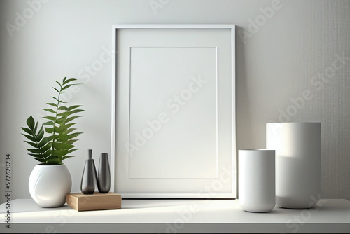 Modern living room   with empty canvas or wall decor with frame in center for product presentation background or wall decor promotion  mock up