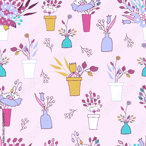 Vector Floral Seamless Pattern (ID: 572620479)