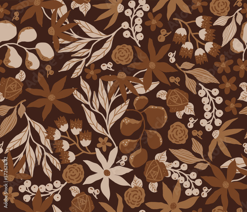 Vector Floral Seamless Pattern (ID: 572621072)