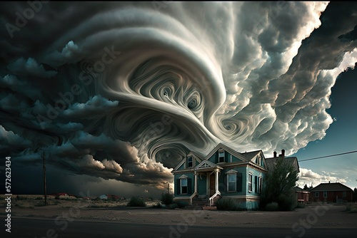 Asperatus clouds over the house photo