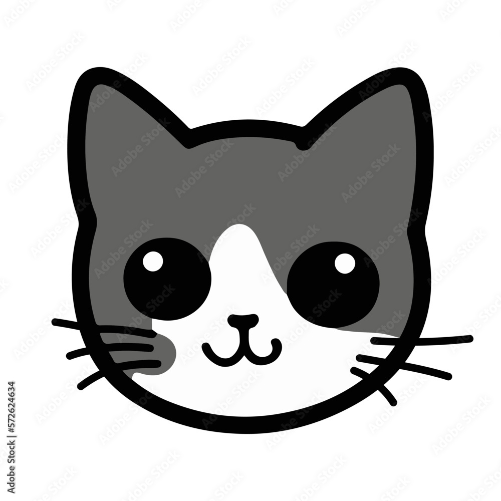 Vector of a cat face design on white background, Pet. Animals. Easy editable layered vector illustration. Vector of a cat face design on white background, Pet. Animals. Easy editable layered vector illustration.
