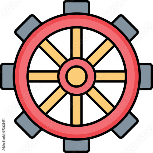 Boat steering Vector Icon fully editable

