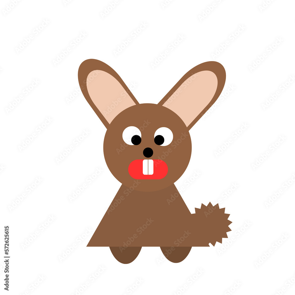Obraz premium brown rabbit easter hare animal kid drawing