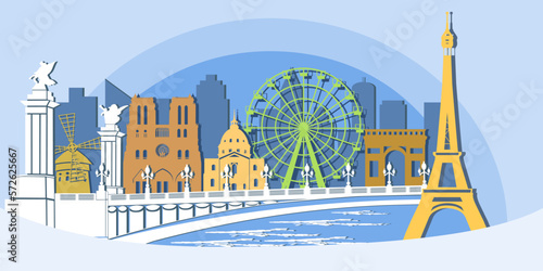 Set of Parisian landmarks