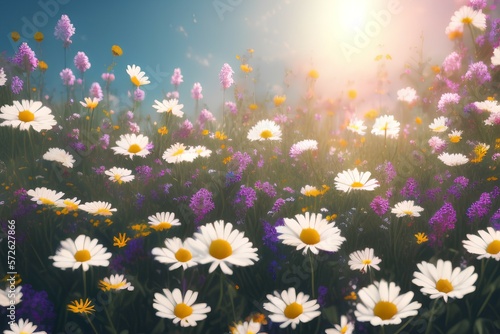 daisies in a field-Generate AI
