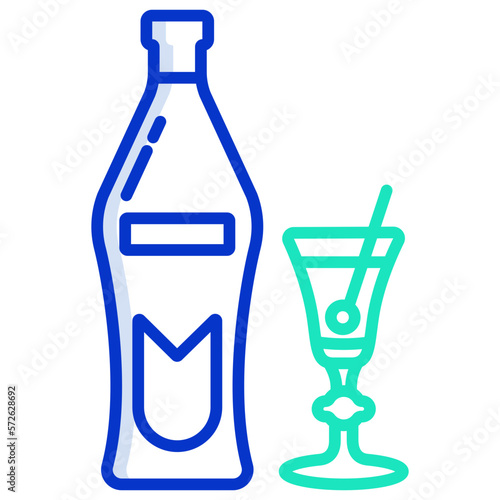 Vermouth Glass and Bottle icon