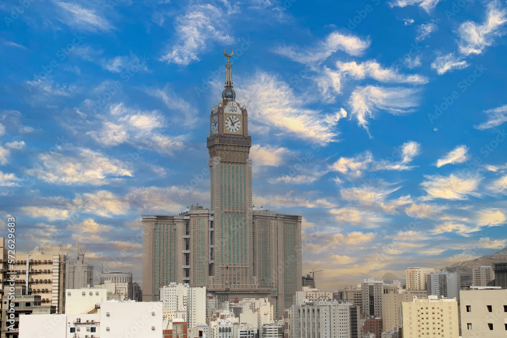 Royal Clock Tower Makkah in Makkah, Saudi Arabia. The tower is the