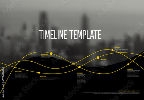 Minimalistic timeline template with photo placeholder and yellow accent