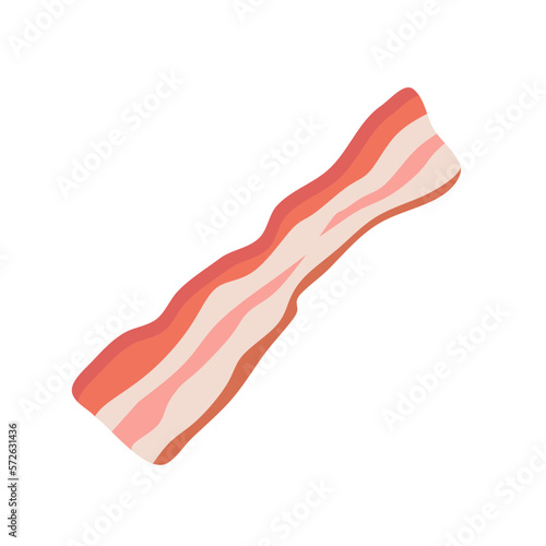 Bacon flat design vector illustration. pork menu