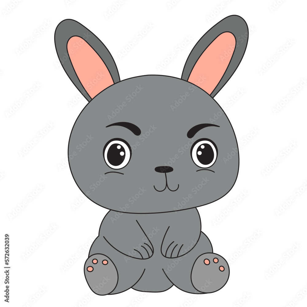 hare, rabbit cute character isolated, vector hare, rabbit cute character isolated, vector