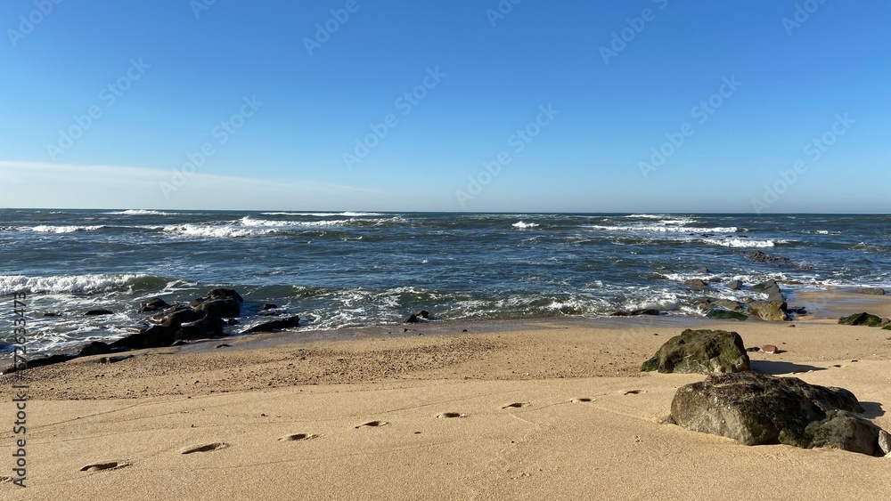 rocky beach by the ocean in Portugal rocky beach by the ocean in Portugal