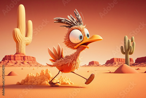 Cute Cartoon Roadrunner in ...