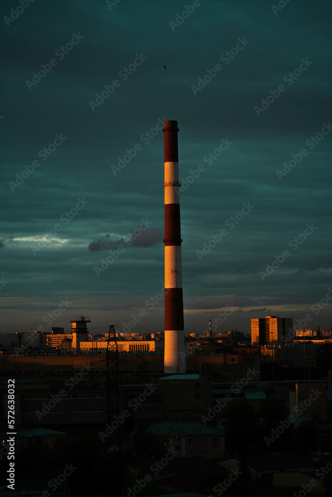 industrial plant at night