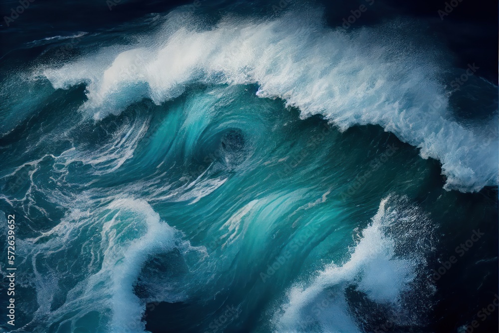 Beautiful background view of the waves. Generative AI