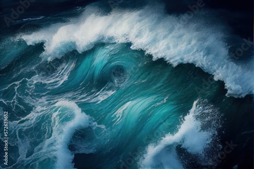 Beautiful background view of the waves. Generative AI