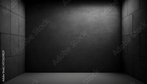 Empty Black Backdrop. Room Interior