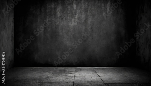 Empty Black Backdrop. Room Interior