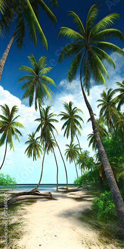 Beautiful landscape of tropical beach with turquoise water. Ai generative © ZoomTeam