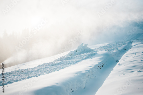 Poprad, Slovakia-December 01 2019 Strbske pleso ( Strbske lake ski resort in winter with snow.