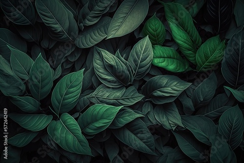 Green leaf texture, abstract background, nature background, tropical leaf Generative AI