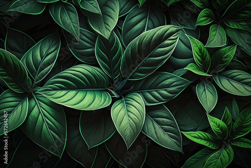 Green leaf texture  abstract background  nature background  tropical leaf Generative AI
