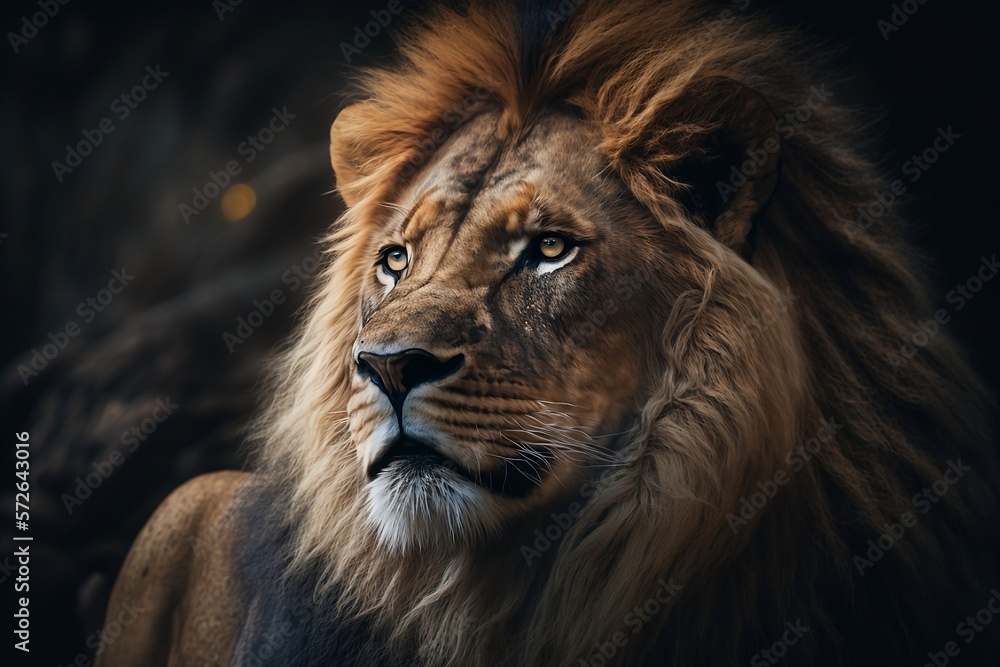 The Majestic King: A Stunning Photo of a Lion. Generative