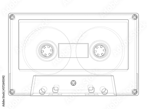Cassette tape. 3d illustration