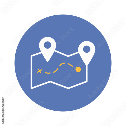Tour map Vector Icon fully editable


