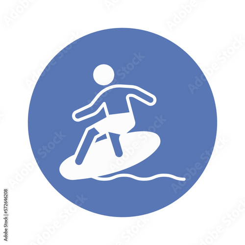 Surfing Vector Icon fully editable


