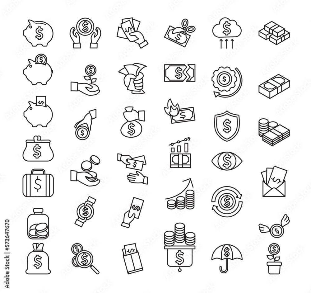 Business and Finance Icons. outline icons Business and Finance Icons. outline icons