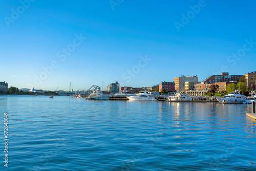 Victoria downtown waterfront view with yachts at the pier © Imagenet