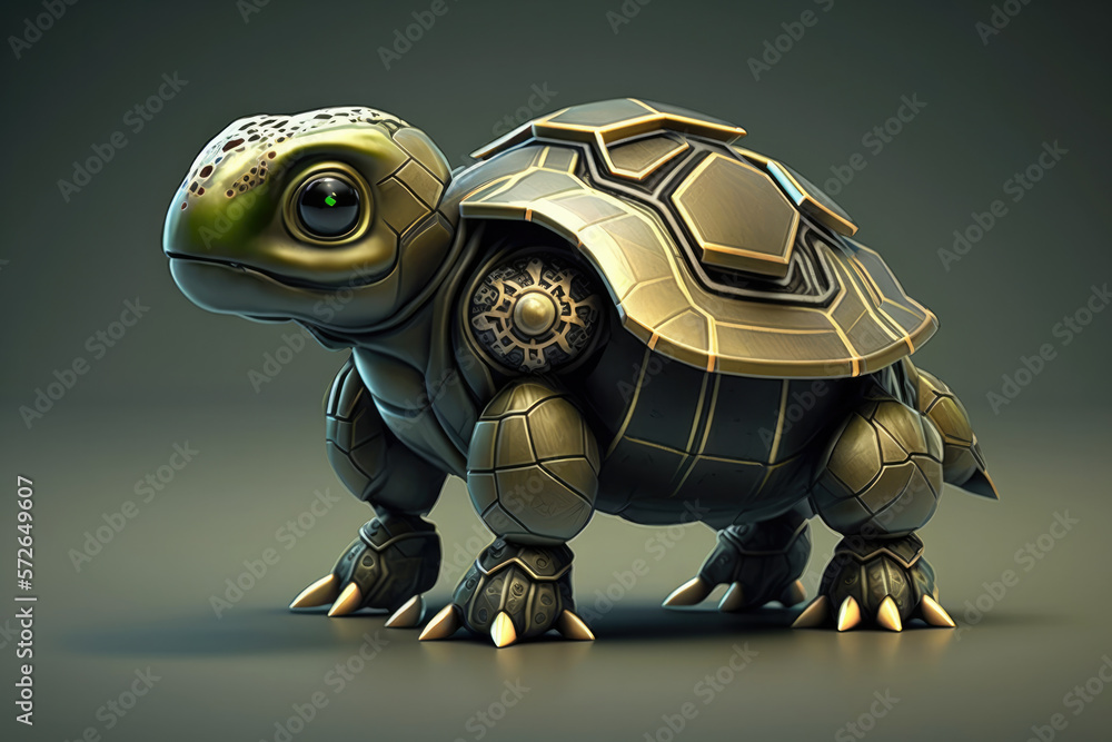 Fototapeta premium Futuristic robot animal. Turtle.