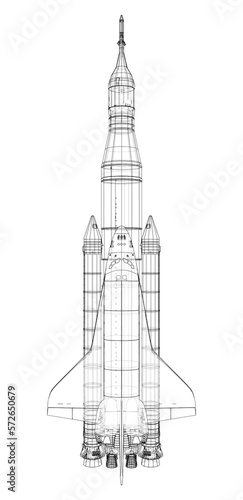Rocket carrying space shuttle