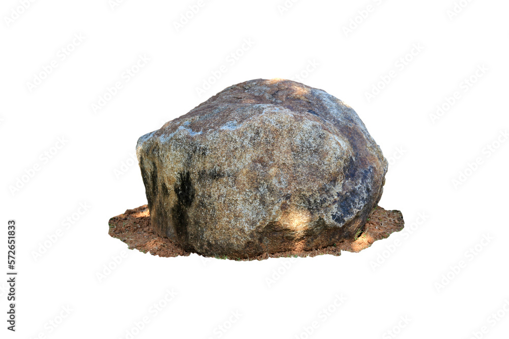 one rock isolated on white background.